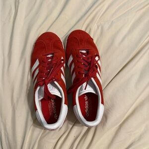 Adidas Scarlet and White Classic Sneakers